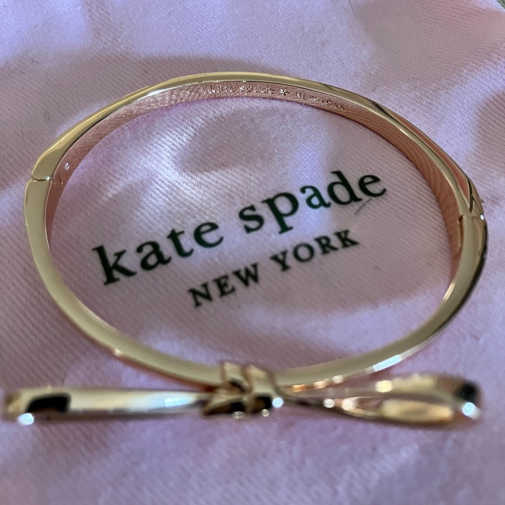 kate spade Skinny Mini Bow Bangle in Rose Gold - Picture 2 of 7